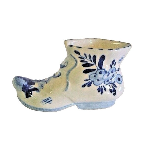 Vintage Delft Holland Windmill 3 pc Set Boot Shoe & Nappy Dish - Picture 4 of 5